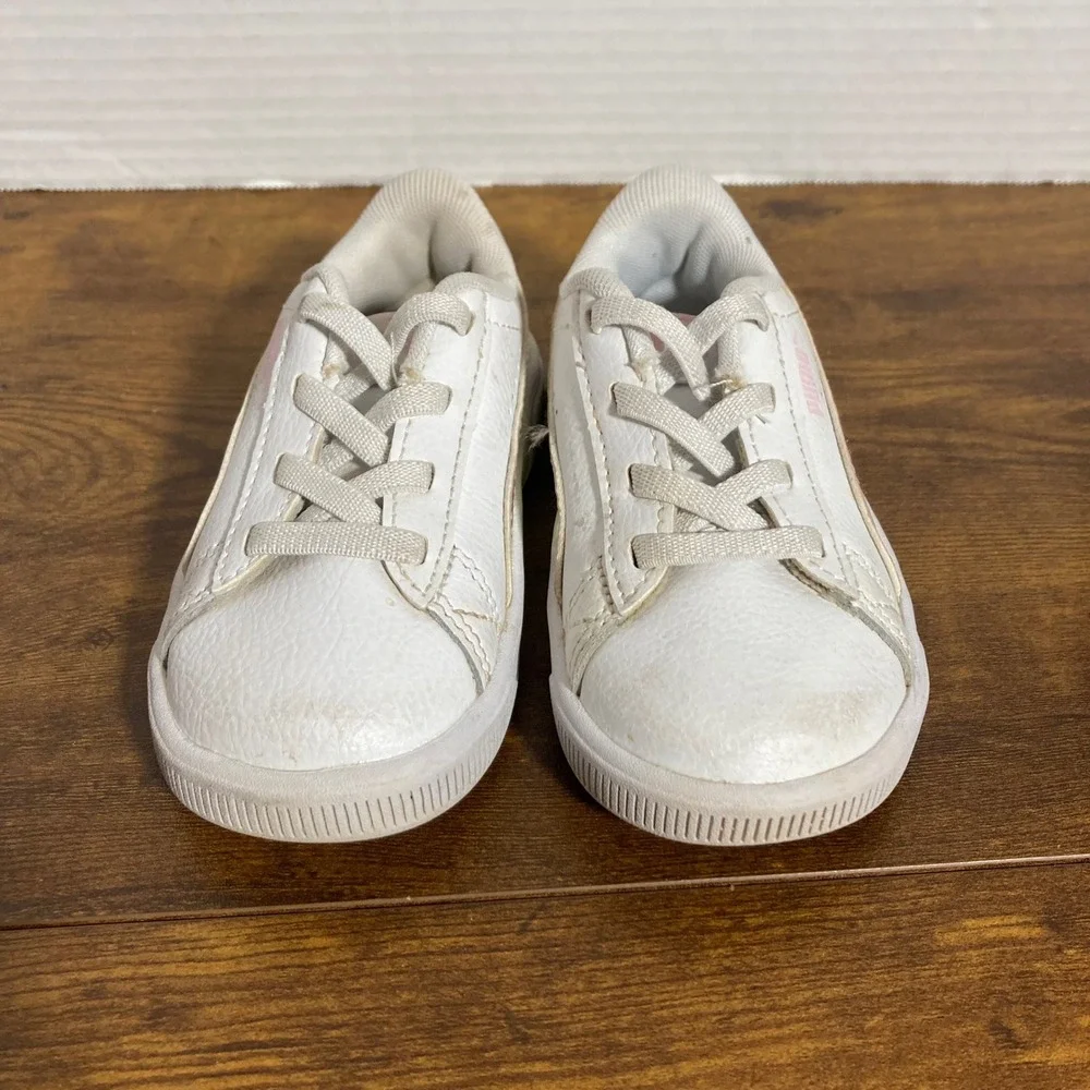 Puma Smash V2 Holo White Iridescent Toddler Sneakers 385439-01 Size 6C
